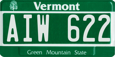 VT license plate AIW622