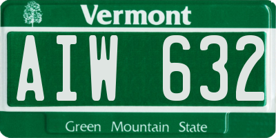 VT license plate AIW632