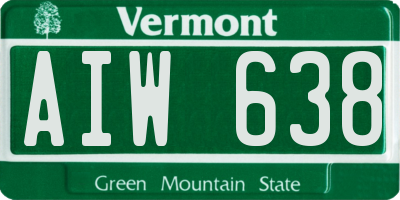 VT license plate AIW638