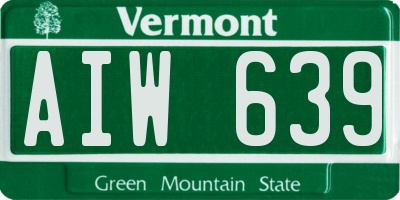VT license plate AIW639