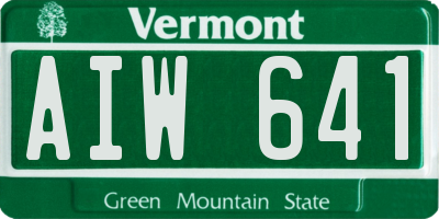 VT license plate AIW641
