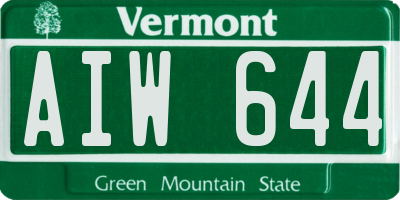 VT license plate AIW644
