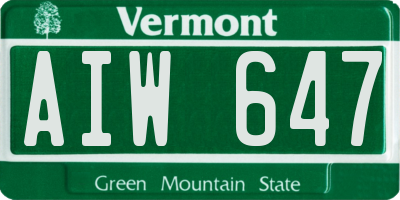 VT license plate AIW647