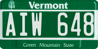 VT license plate AIW648