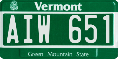 VT license plate AIW651