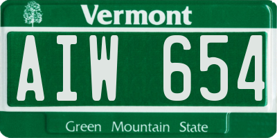 VT license plate AIW654