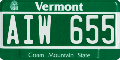 VT license plate AIW655