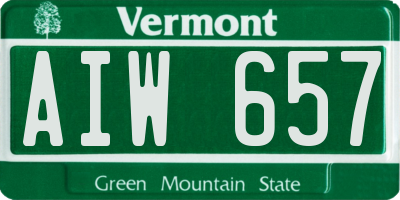 VT license plate AIW657