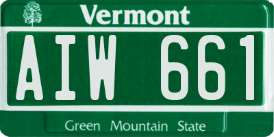 VT license plate AIW661