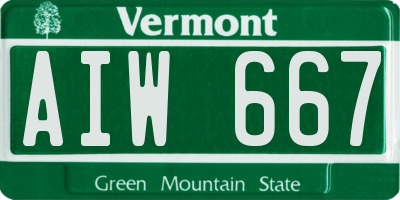 VT license plate AIW667