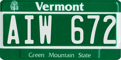 VT license plate AIW672