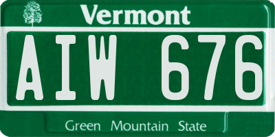 VT license plate AIW676