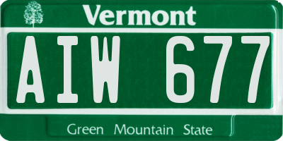 VT license plate AIW677