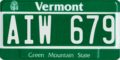 VT license plate AIW679