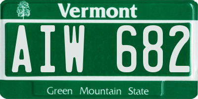 VT license plate AIW682
