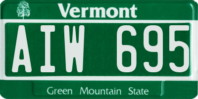 VT license plate AIW695