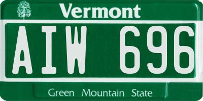 VT license plate AIW696