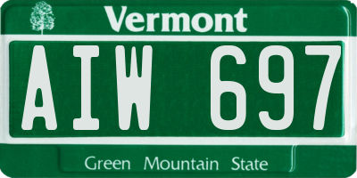 VT license plate AIW697