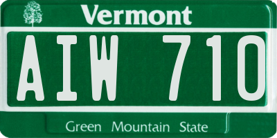 VT license plate AIW710