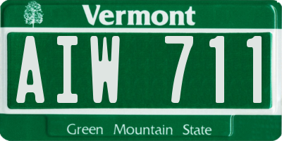 VT license plate AIW711