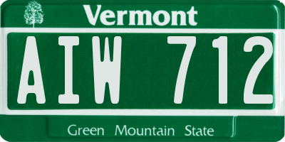VT license plate AIW712