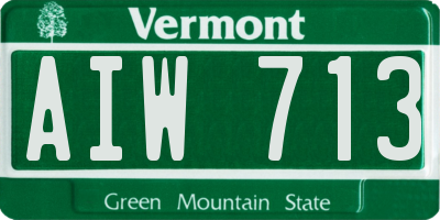 VT license plate AIW713
