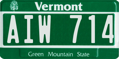 VT license plate AIW714