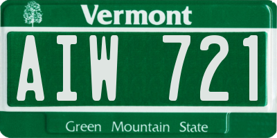 VT license plate AIW721