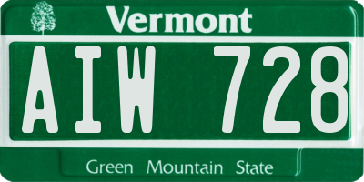 VT license plate AIW728