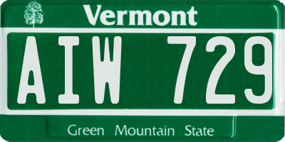 VT license plate AIW729