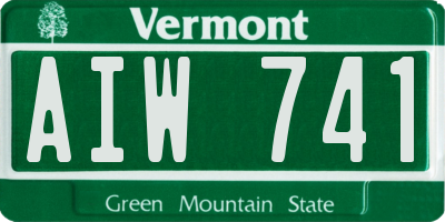 VT license plate AIW741