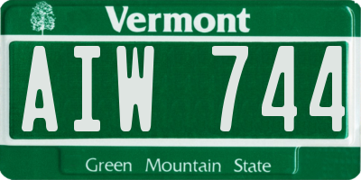 VT license plate AIW744