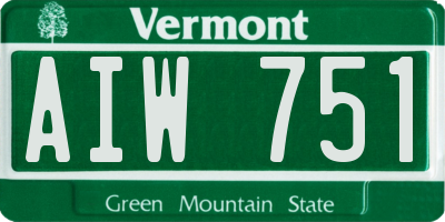 VT license plate AIW751