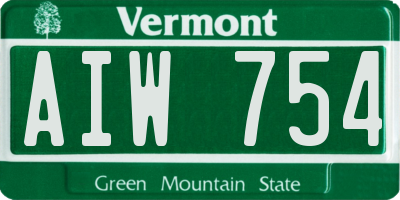 VT license plate AIW754
