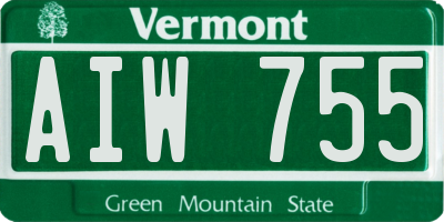 VT license plate AIW755