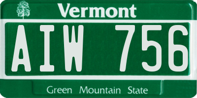 VT license plate AIW756