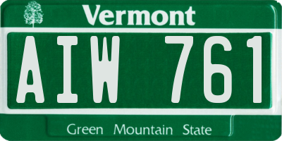 VT license plate AIW761