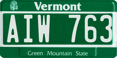 VT license plate AIW763