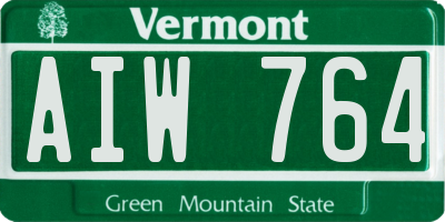 VT license plate AIW764