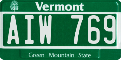 VT license plate AIW769