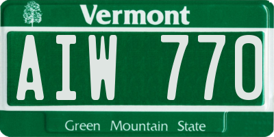 VT license plate AIW770