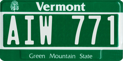 VT license plate AIW771
