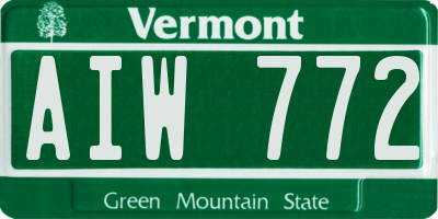 VT license plate AIW772