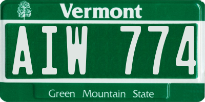 VT license plate AIW774
