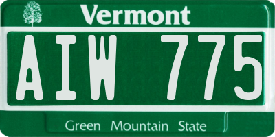 VT license plate AIW775