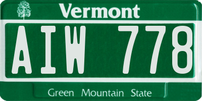 VT license plate AIW778