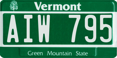 VT license plate AIW795