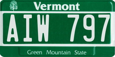VT license plate AIW797