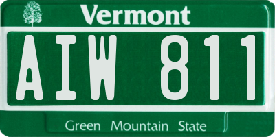 VT license plate AIW811
