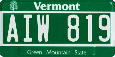 VT license plate AIW819